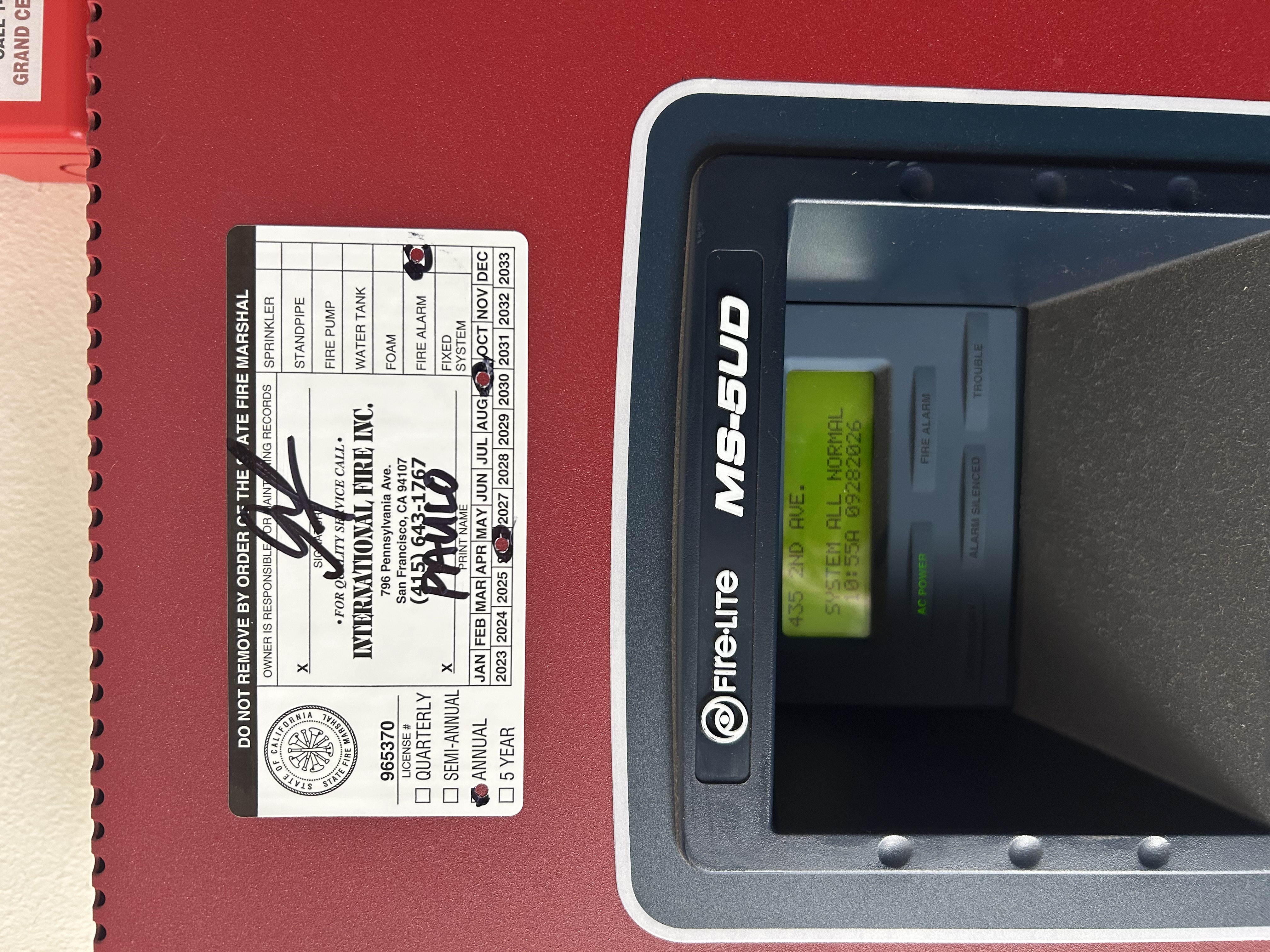 Fire Alarm Inspection & Certification in Inner Richmond, San Francisco